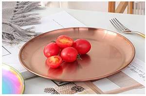 Meilleur prix Passe au lave-vaisselle Rose Gold 9 Inch Vaisselle Plaques en métal en acier inoxydable Plats pour la maison Table de dîner - Product Image 5