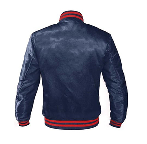 Chaqueta de calle de bombardero de béisbol de gran tamaño de alta calidad, prendas de vestir exteriores personalizadas para clubes y equipos de satén, chaqueta Varsity - Product Image 3
