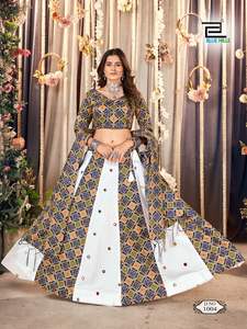 ชุด lehanga-blouse-dupatta ชุดคืนที่พร้อมสวมใส่แบบดั้งเดิม - Product Image 4