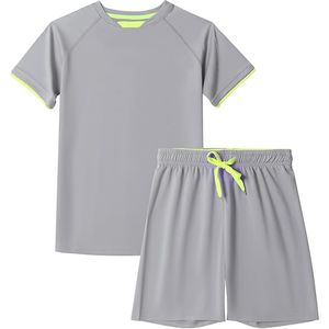 Conjunto cómodo de camiseta y pantalones cortos de algodón para hombre Ropa de verano con logotipo personalizado elegante Transpirable y duradero - Product Image 6