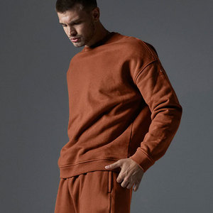 Chemise à manches longues pour hommes en coton automne hiver mode classique surdimensionné col en O décontracté lettre imprimé sweat éponge polaire sueur - Product Image 5