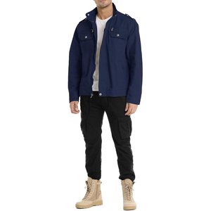 Vente en gros de vestes en toile pour hommes Vestes en coton de haute qualité pour la saison d'hiver Nouveau design de vestes en toile en coton à fermeture éclair pour hommes - Product Image 5