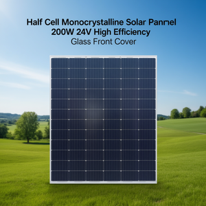 Panneau solaire monocristallin demi-cellule 200W 24V haute efficacité avec couvercle avant en verre - Product Image 3