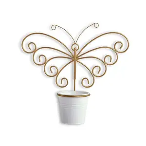 Fancy Design Butterfly Shape Hanging Stand White Color Planter Pot Good Good Quality Flower Pot For Hotel And Home Decoration