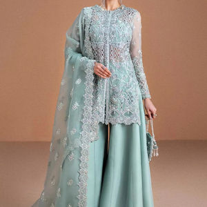 Pakistani Heavy Embellished Lehenga Choli Party Wear Long Dress for <b>Women</b> with Bridal Touch Luxury Embroidery Details - Product Image 1