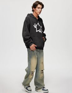 Sweat-shirts unisexes OEM pour femmes et hommes, sweat-shirts surdimensionnés à étoiles Y2k, sweat-shirts délavés à l'acide, sweat-shirts graphiques vintage, streetwear pour couples - Product Image 5