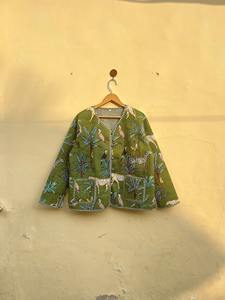 Chaquetas acolchadas de retazos de algodón Floral estilo bohemio Otoño Invierno chaqueta abrigo Streetwear Boho acolchado chaqueta Reversible - Product Image 2