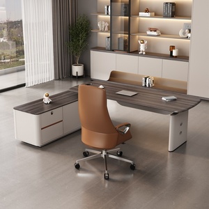 Modern Executive L Shaped Office <b>Desk</b> <b>Solid</b> <b>Wood</b> Dual Motor Electric Height Adjustable Standing Workstation Luxury Commercial - Product Image 5