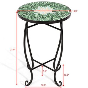 Table d'appoint pour extérieur vert pour intérieur avec pieds incurvés - Product Image 5