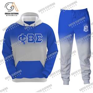 Custom Phi Beta Sigma Negro Tech Fleece Jogger Set Chaqueta con capucha y Joggers, Premium Fraternity Chándal - Product Image 2