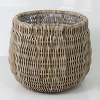 Panier en rotin 064329, design flexible multi-tailles, écologique, gris, lot de 3