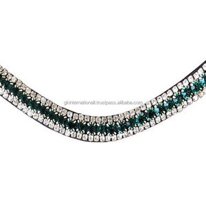 Pulsera de piel auténtica con acabado supersuave para mujer, brazalete de piel auténtica con cristales de color verde esmeralda, 3 filas - Product Image 6