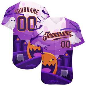 Customized Size Newest 3D Pattern <b>Halloween</b> Skulls Authentic Printed Baseball Jersey for Unisex - Product Image 1