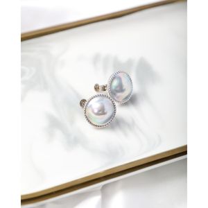 Natural Mabe <b>Pearl</b> Stud <b>Earrings</b> - Product Image 2