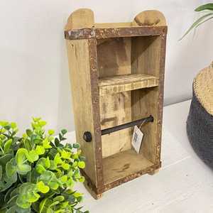 Portarrollos de Papel Higiénico Multifuncional de Madera Antigua Ecológica, Decoración para el Hogar, Restaurante, Hotel, Organizador de Almacenamiento para Cocina y Baño - Product Image 2