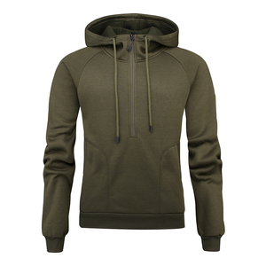 2025 Logotipo personalizado Sudaderas con capucha en blanco para hombre Venta al por mayor Hombres Calle de gran tamaño 100% Poliéster Sudadera con capucha negra con media cremallera - Product Image 5