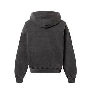 Best 450 GSM Vintage <b>Black</b> Zipper <b>Hoodie</b> Acid Wash Premium Cut and Sew 100% Cotton Customizable Logo Winter Print Pattern - Product Image 6