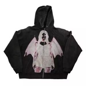 เสื้อฮู้ดผ้าฝ้ายปักลายแบบกำหนดเอง,เสื้อฮู้ดพิมพ์ลายพองขนาดใหญ่พิเศษซักด้วยกรดน้ำหนักเบา - Product Image 2