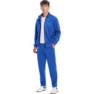 Ensemble de survêtement pour homme en polyester avec fermeture éclair respirant léger pour la salle de sport, le jogging, l'entraînement, veste décontractée - Product Image 5