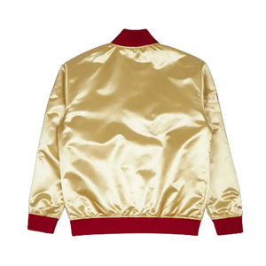 High Quality Custom Logo Men's Casual Satin Varsity Jacket Breathable Professional Satin Jacket for Men Lettermen Style - Product Image 2