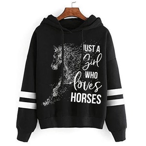 Sweat à capuche oversize pour femmes, motif chevaux, épais, pour l'hiver, pour les amoureux des animaux, style Y2k, nouveau sweat à capuche K-pop 2023, 2025 - Product Image 1