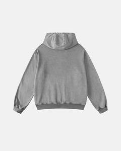 Sweat-shirt à capuche vintage pour homme en coton 100% personnalisé, tissu molletonné français de luxe 450 g/m², effet délavé à l'acide - Product Image 3