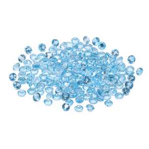 Coupe ronde de haute qualité de 4mm pour la pierre précieuse de quartz à facettes naturelle de topaze bleue suisse de fournisseur de confiance - Product Image 6