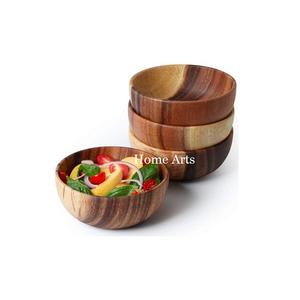 Cuenco de madera de diseño admirable para servir alimentos, mesa de comedor de forma redonda de calidad Superior, ensaladera para uso en bodas - Product Image 3