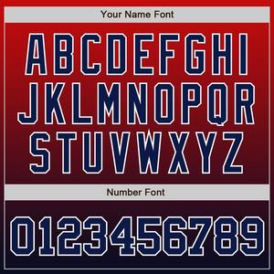 Camiseta de béisbol de moda personalizada de color rojo marino-blanco - Product Image 4