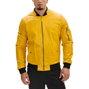 Personalized Custom <b>Leather</b> Bomber <b>Jacket</b> With Logo Printing Embroidery <b>Mens</b> Womens Streetwear Fashion Outerwear - Product Image 1