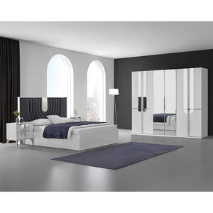 Mesita de Noche Blanca Athome Atlantis con 2 Cajones y Detalles Plateados con Espejo, Muebles de Dormitorio TR - Product Image 2