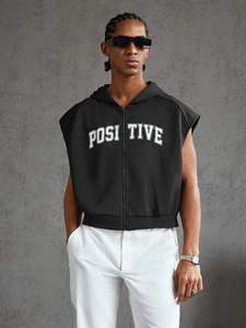 Camisetas sin mangas con capucha de entrenamiento para hombre con estampado personalizado, tejido de rizo que absorbe la humedad, culturismo, corte muscular, sudaderas sin mangas para gimnasio - Product Image 4