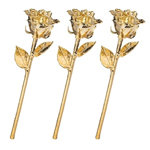 Rosa de Oro Artificial de Alta Calidad para el Día de la Madre, Rosa de Oro de 24k para Múltiples Usos, Regalo de San Valentín - Product Image 1