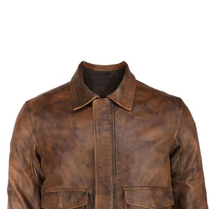 Wholesale Custom Printed Logo Winter Men's <b>Genuine</b> <b>Leather</b> <b>Jacket</b> with Front Design Custom Colors & Sizes - Product Image 3