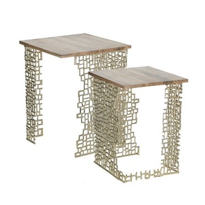 Table basse carrée en aluminium pour le salon Table basse décorative pour la maison Mobilier de luxe nickelé pour la maison et le bureau - Product Image 1