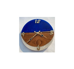Reloj de pared de resina de madera de lujo, nuevo diseño, tamaño grande, estilo antiguo, resina epoxi altamente pulida y reloj de pared de madera, muy buen precio - Product Image 2