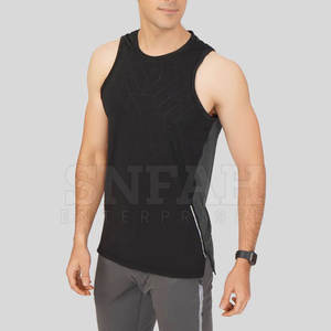 Camiseta sin mangas para gimnasio para hombre, chaleco deportivo de Color sólido para entrenamiento, informal, de corte profundo, transpirable, con logotipo de colores personalizado - Product Image 1