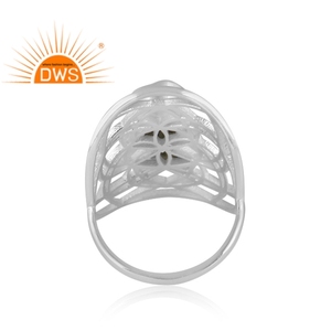 Anillo de diseño de filigrana con diseño de piedras preciosas de moldavita natural en bruto de plata de ley fina superventas, fabricante de joyería personalizada - Product Image 4
