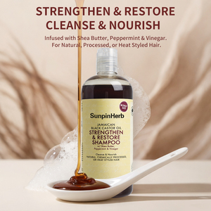 Champú de Aceite de Ricino Negro Jamaicano, Fortalece y Repara con Manteca de Karité, Menta y Vinagre para Cabello Seco - Product Image 5