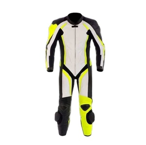 Black & <b>Green</b> Cowhide Leather Sportswear Plus Size Motorbike <b>Suit</b> for Adults Breathable Motorcycle & Auto Racing Wear - Product Image 1