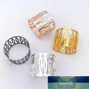 Vente en gros de ronds de serviette martelés lot de 6 boucles de serviette en métal à bord perlé élégants ronds de serviette en acier inoxydable plaqué or - Product Image 5