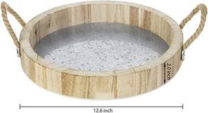 Durable Metal Galvanized <b>Food</b> Serving <b>Tray</b> with Rope Handles Best Quality for Restaurants and Home Elegant <b>Food</b> Serving Solution - Product Image 2