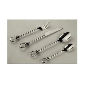 Ensemble de couverts en argent de luxe, vaisselle en acier inoxydable avec poignée, ensemble de vaisselle, couverts polis miroir pour hôtel - Product Image 1