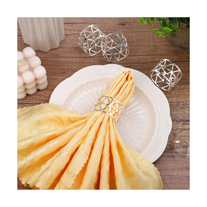 Anneaux porte-serviettes en acier inoxydable, vente en gros d'usine, couleur naturelle, bords cousus, mariage, dîner, écologique, fait main, machine - Product Image 6