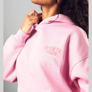 High Quality Cotton Blend <b>Women</b> Hoodie Loose Fit Hooded Sweatshirt with Drawstring Suitable for Cold <b>Weather</b> Wear - Product Image 6