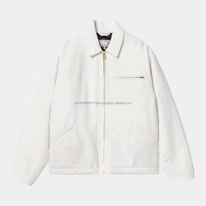 Blouson Bomber Homme Vintage Délavé Col Montant Respirant Automne Hiver Décontracté Couleur Unie Fermeture Éclair Toile - Product Image 6