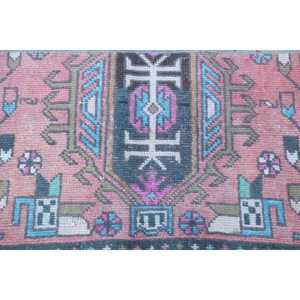 Alfombra Persa Roja Turca Pequeña (1.7x2.8 Pies) de Lana con Parches y Base de Látex, Alfombra Tradicional Ecológica - Product Image 5