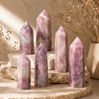 Tour de cristal d'agate rose violette, pierre naturelle polie, pour la décoration de bureau et de maison, la collecte d'énergie et la présentation de cadeaux