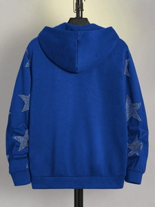 Sudaderas con capucha para hombre con diamantes de imitación de alta calidad para hombre, ropa para adultos, sudaderas con capucha cómodas transpirables con diamantes de imitación para hombre con logotipo/diseños personalizados - Product Image 2