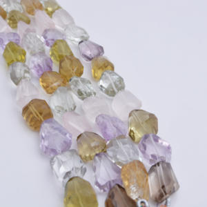 Piedras Preciosas Naturales Mixtas Facetadas en Bruto, 4 Hebras de Piedras Preciosas Naturales para la Elaboración de Joyería Fina - Product Image 4